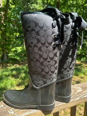 Coach Tristee Lace-Up Back Corset Rain Boots